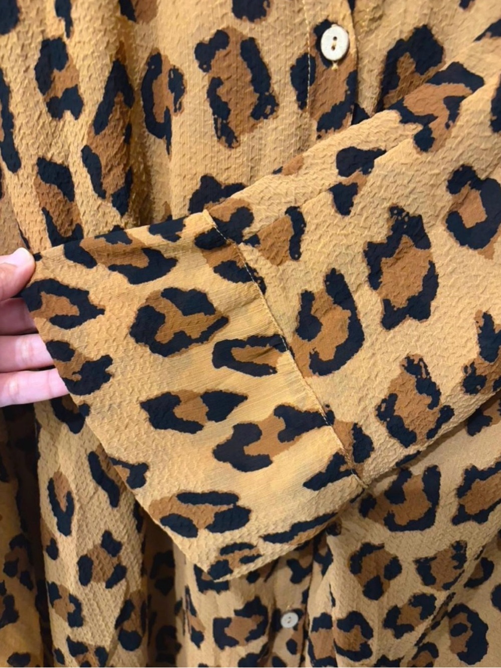 FP ‘Wake Up’ Intimately Leopard Print Brown Satin Sleep Shirt - Picture 4 of 4